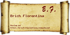 Brich Florentina névjegykártya